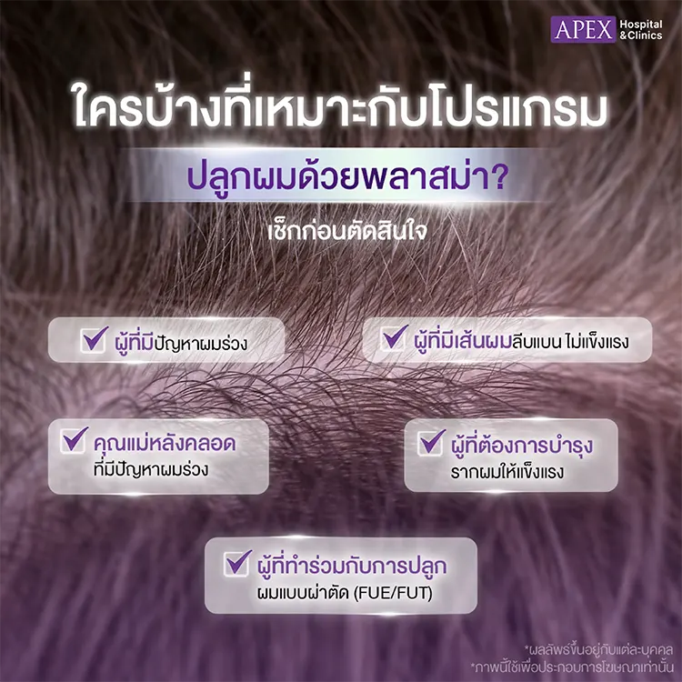 ปลูกผมพลาสม่า PRP เหมาะกับใครบ้าง