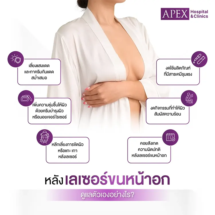 หลังทำเลเซอร์ขนหน้าอก